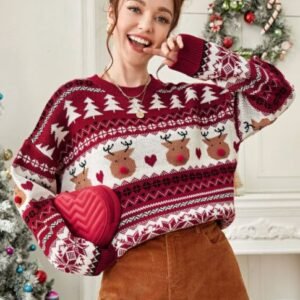 Holiday Reindeer Knit Sweater